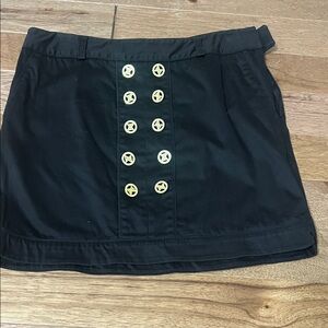 Adrienne Vittadini Black Mini Skirt with Gold Buttons